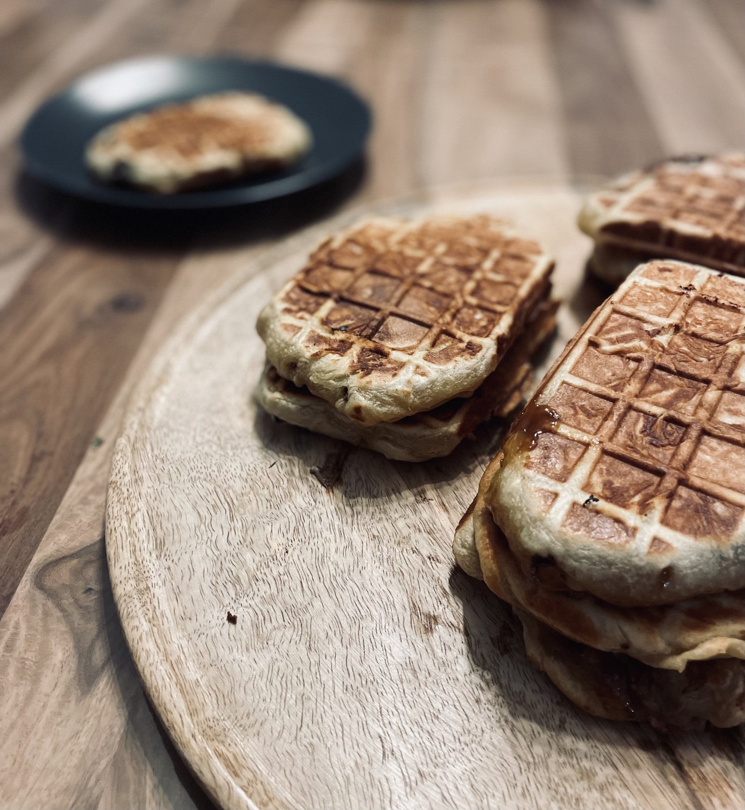 Des gaufres fourrées bien dorées et moelleuses à souhait