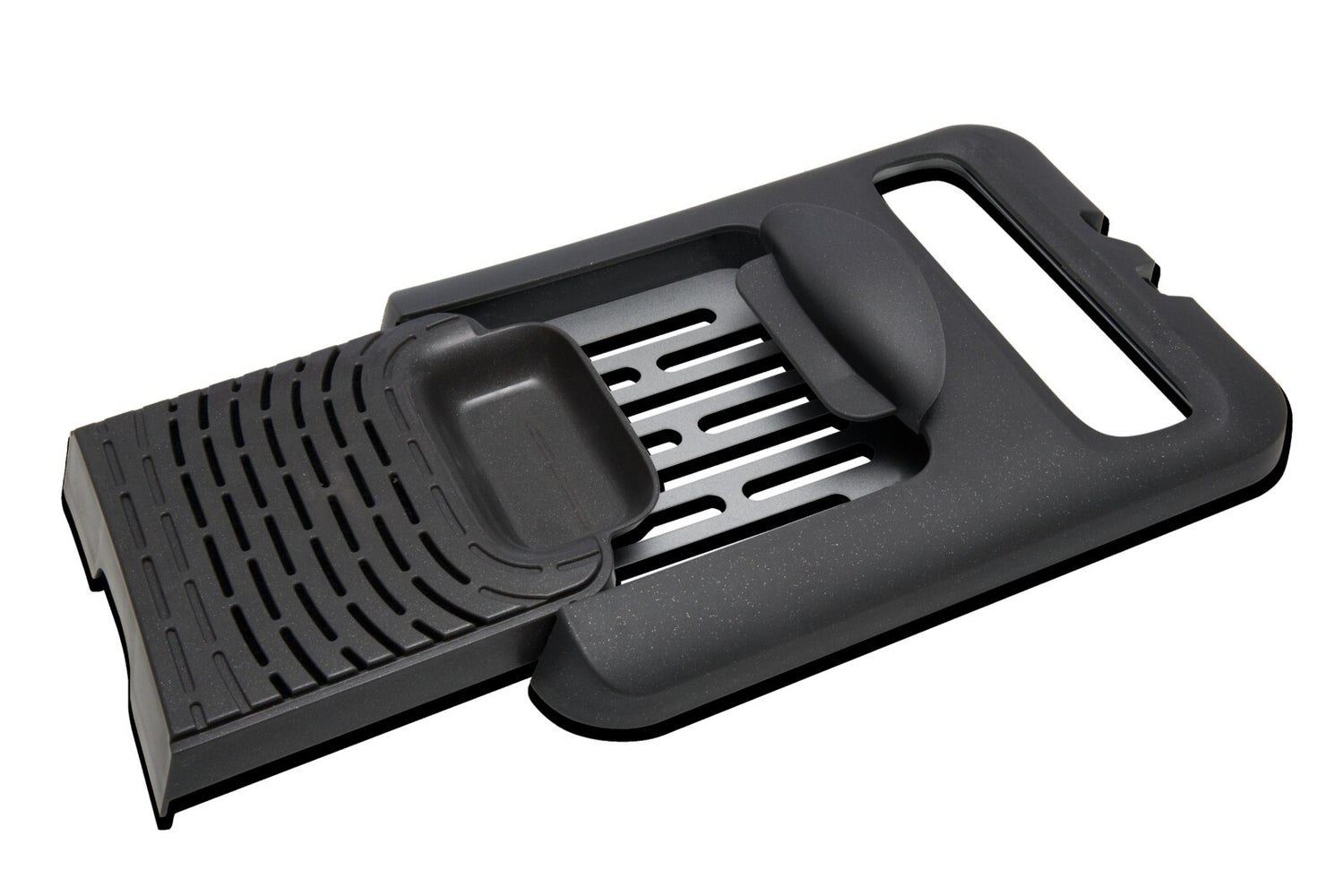 Bac à peinture en plastique gris anthracite.