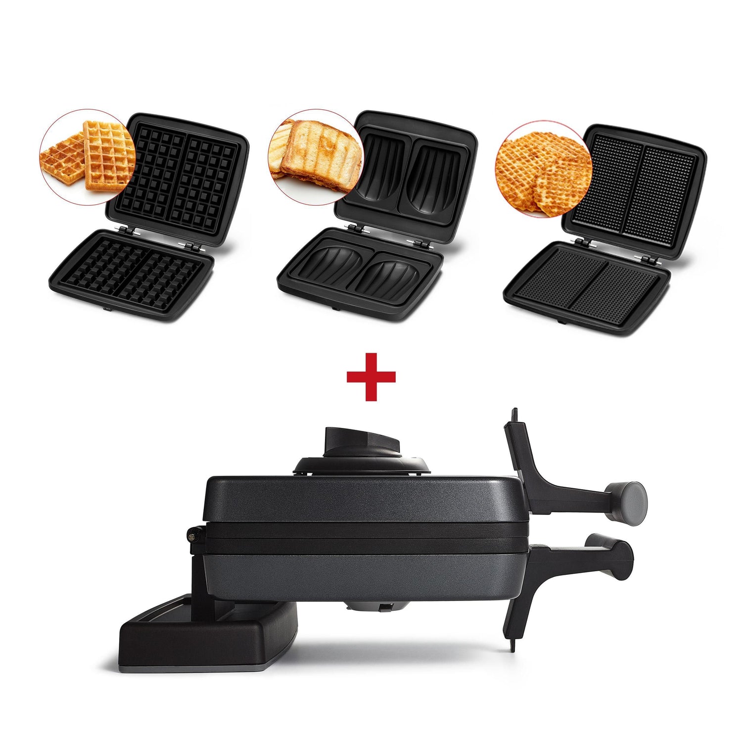 Gaufrier Noir Plaques Gaufres traditionnelles, gaufrettes et croque-monsieur