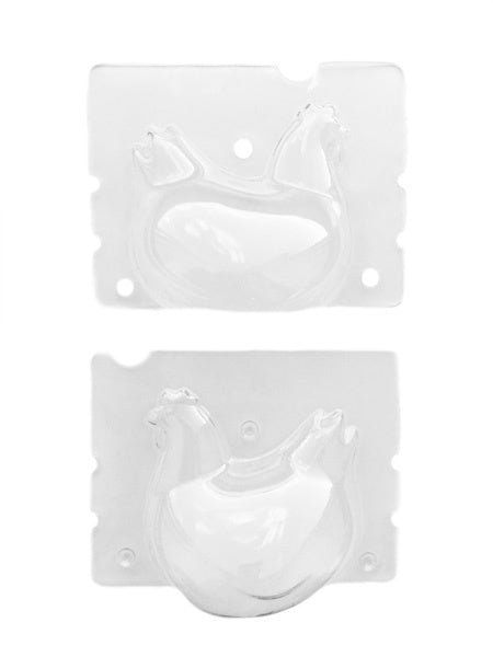 Moules transparents en forme de poule.