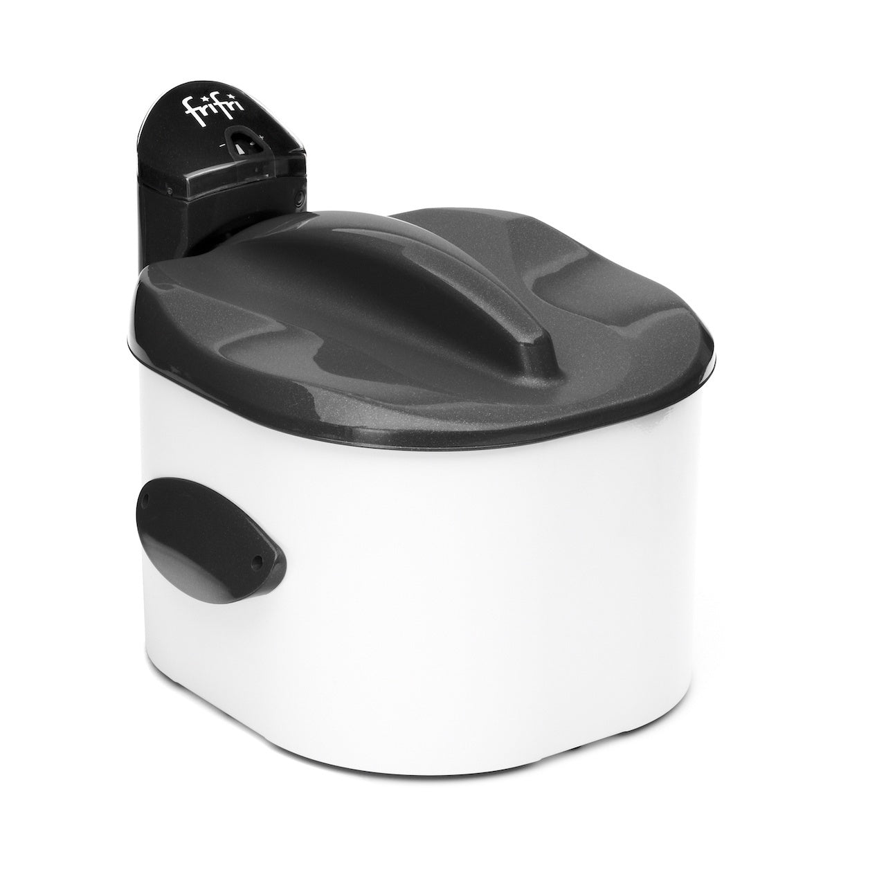 Poubelle à couches blanche et grise.