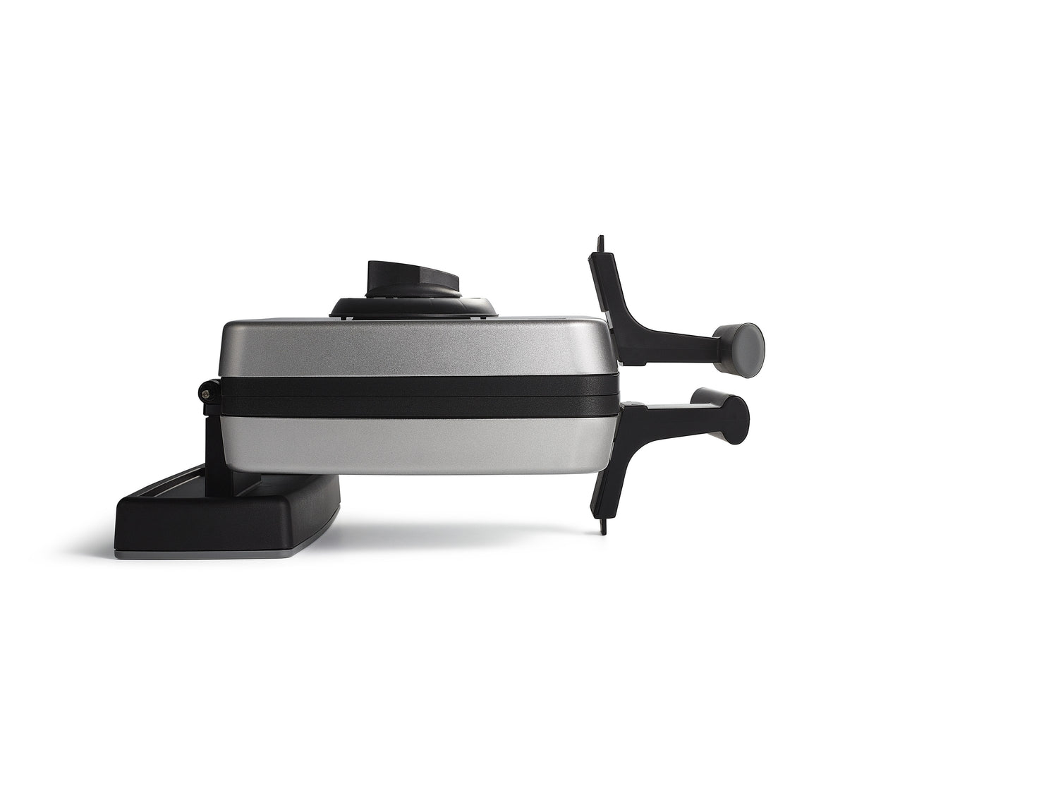 Gaufrier argenté et noir.