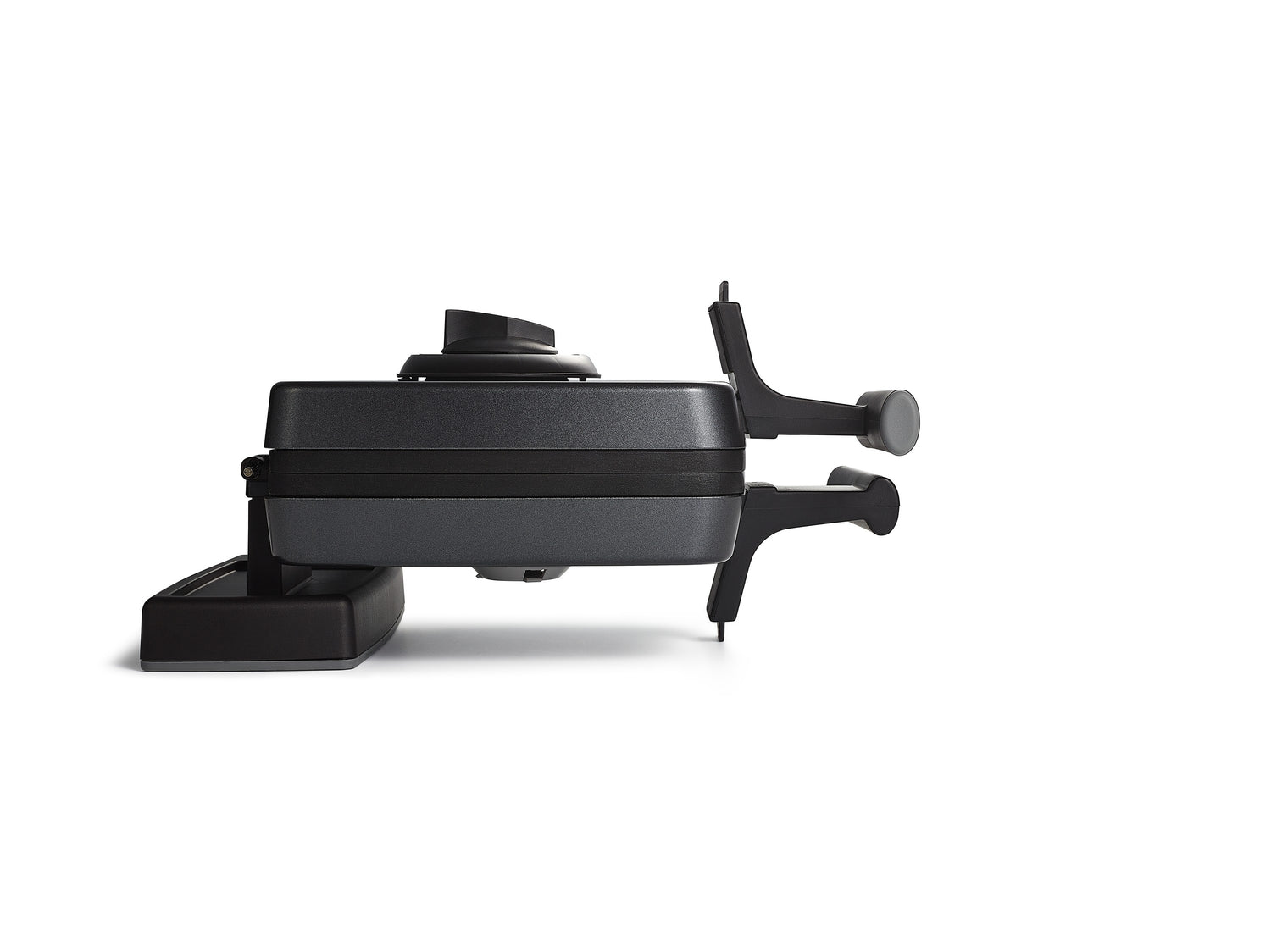 Gaufrier noir sur fond blanc.