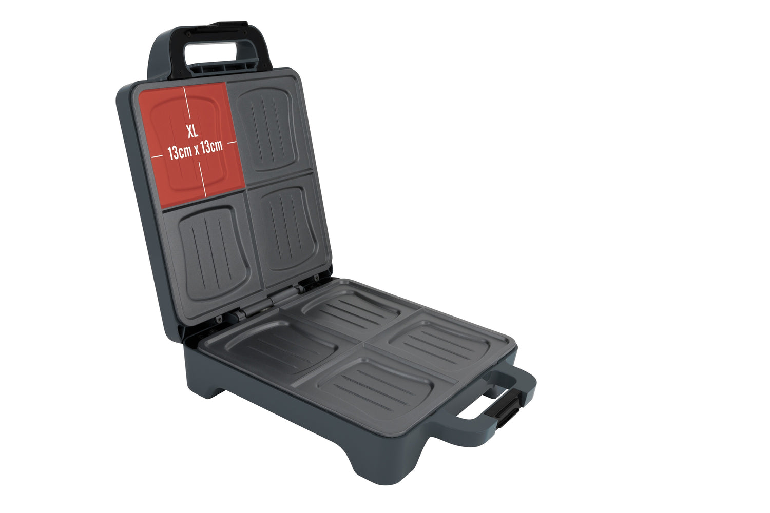 Gaufrier ouvert gris, 4 portions.