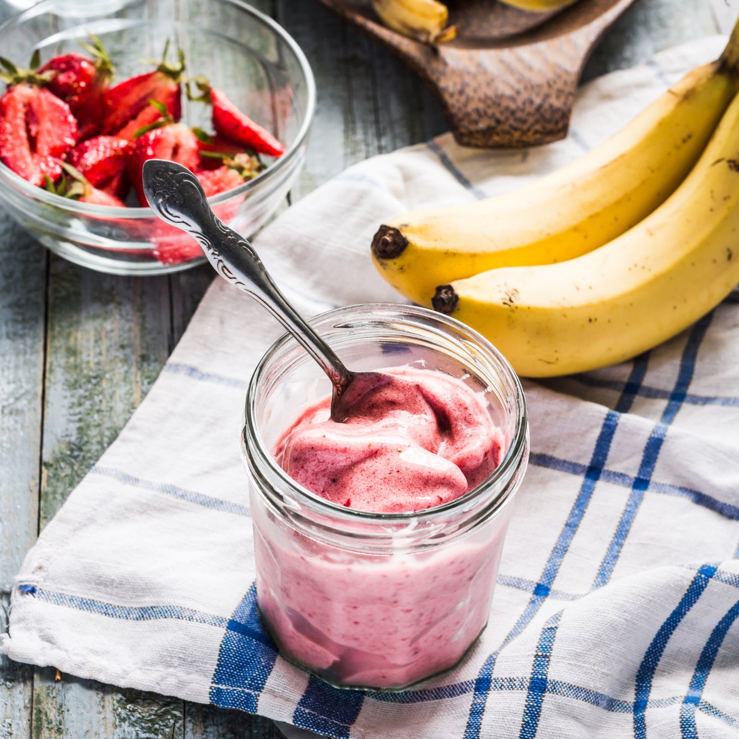 Sorbet minute bananes fraises